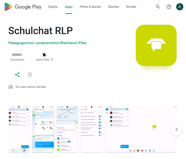 SchulchatRLP im Google Playstore