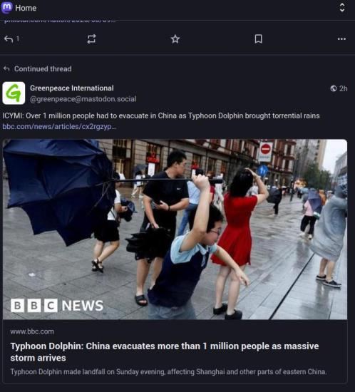 Greenpeace or BBC using Mastodon